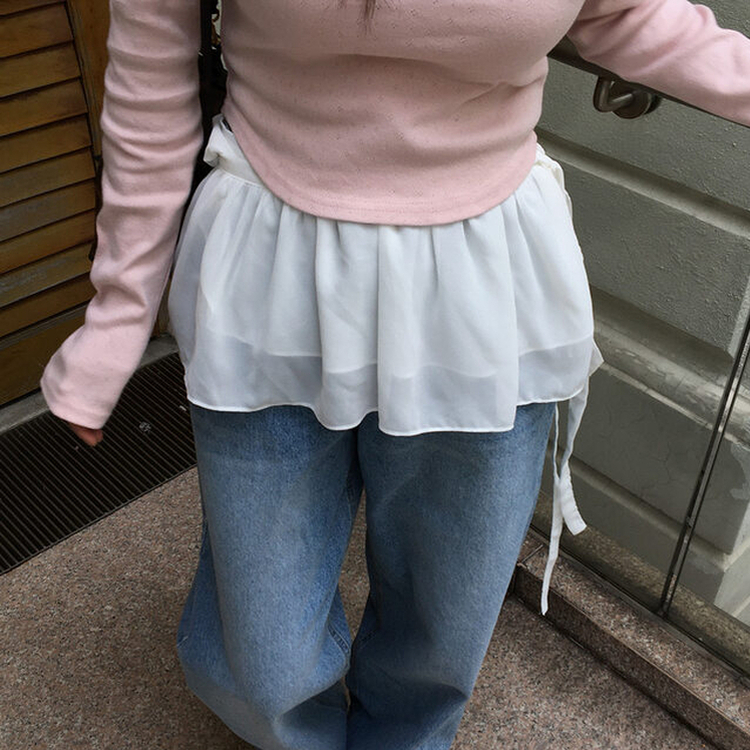 シースルーレイヤードラップスカート IVORY