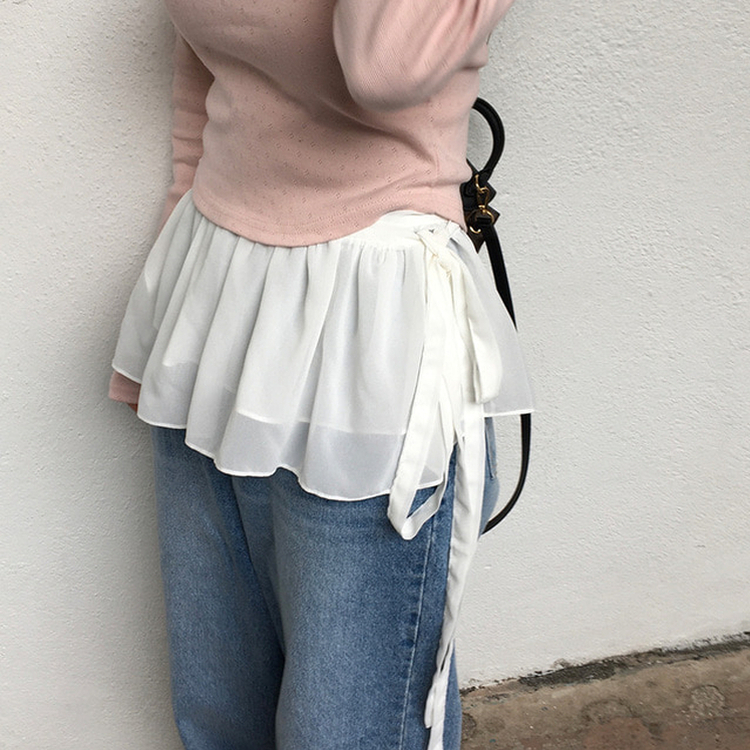 シースルーレイヤードラップスカート IVORY