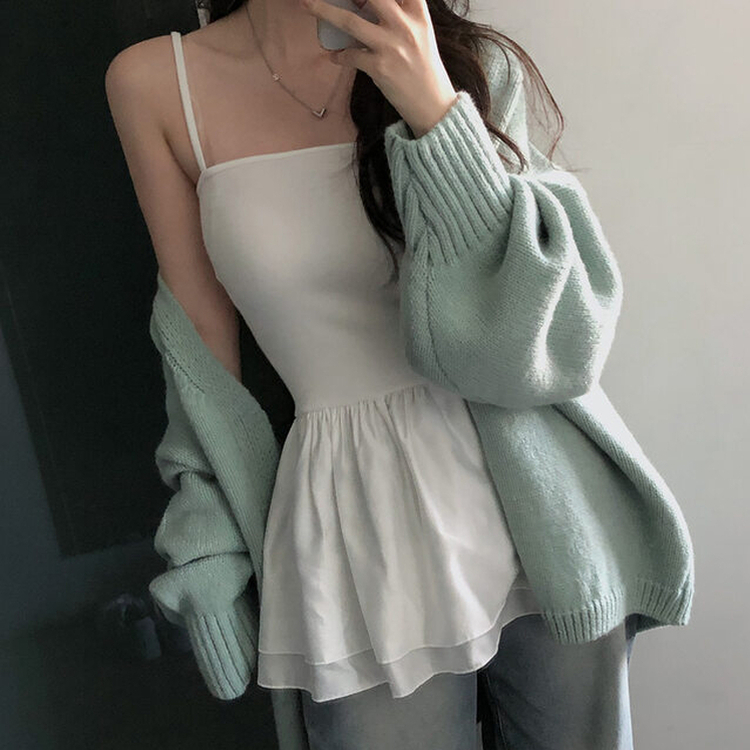 シフォンレイヤードビスチェワンピース IVORY