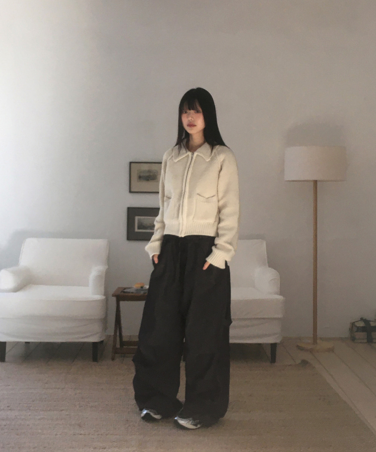 ストライプバルーンデニムパンツ BLACK DENIM