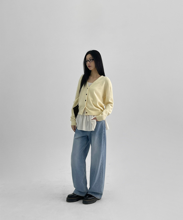 ウォッシングストレートデニムパンツ BLUE