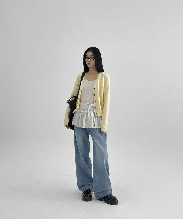 ウォッシングストレートデニムパンツ BLUE