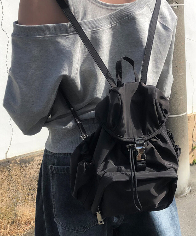 ナイロンポケットミニバックパック BLACK