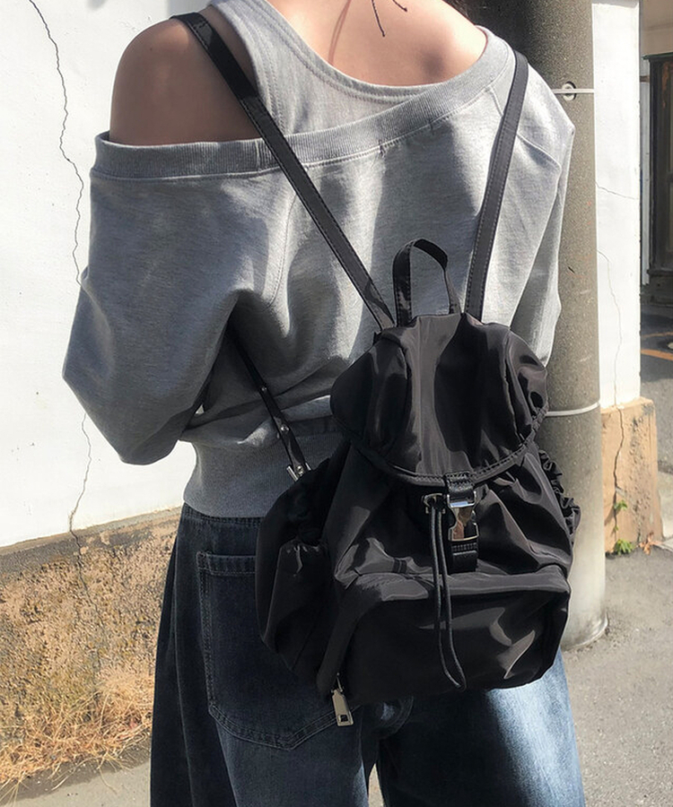 ナイロンポケットミニバックパック BLACK