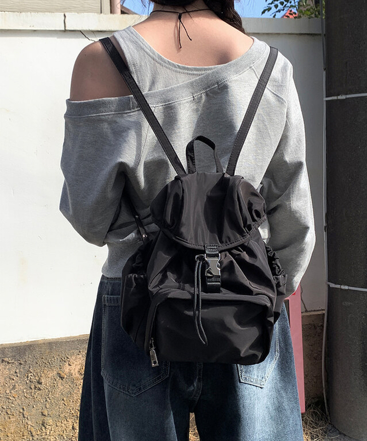 ナイロンポケットミニバックパック BLACK