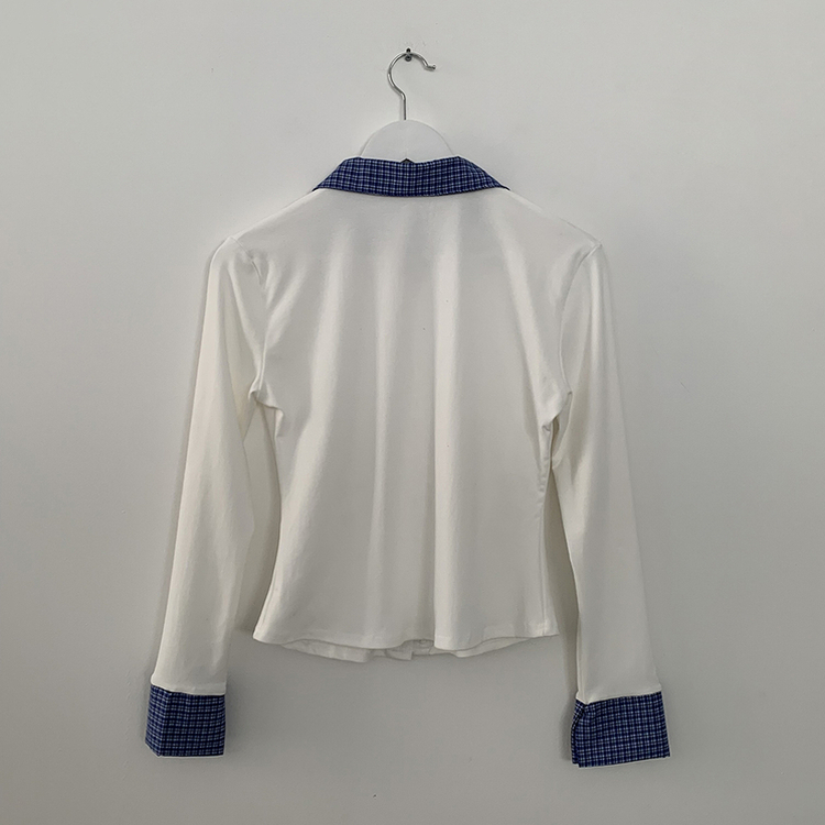 チェックシャツレイヤード長袖Tシャツ