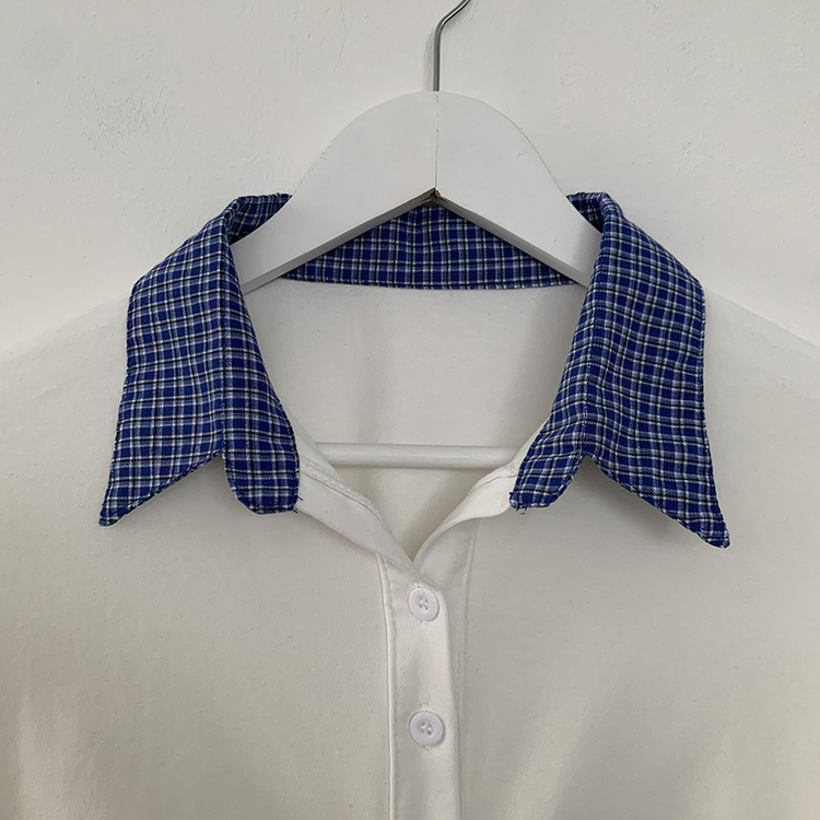 チェックシャツレイヤード長袖Tシャツ
