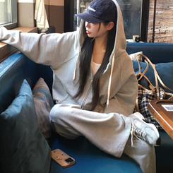 フレンチテリーフードジップアップ(5color) GREY