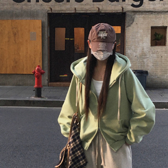 フレンチテリーフードジップアップ(5color) LIGHT GREEN