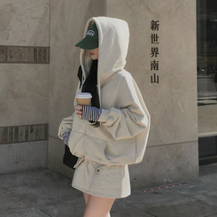 フレンチテリーフードジップアップ(5color) OATMEAL