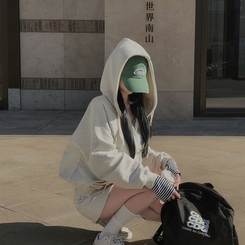 フレンチテリーフードジップアップ(5color) OATMEAL