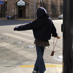 フレンチテリーフードジップアップ(5color) NAVY