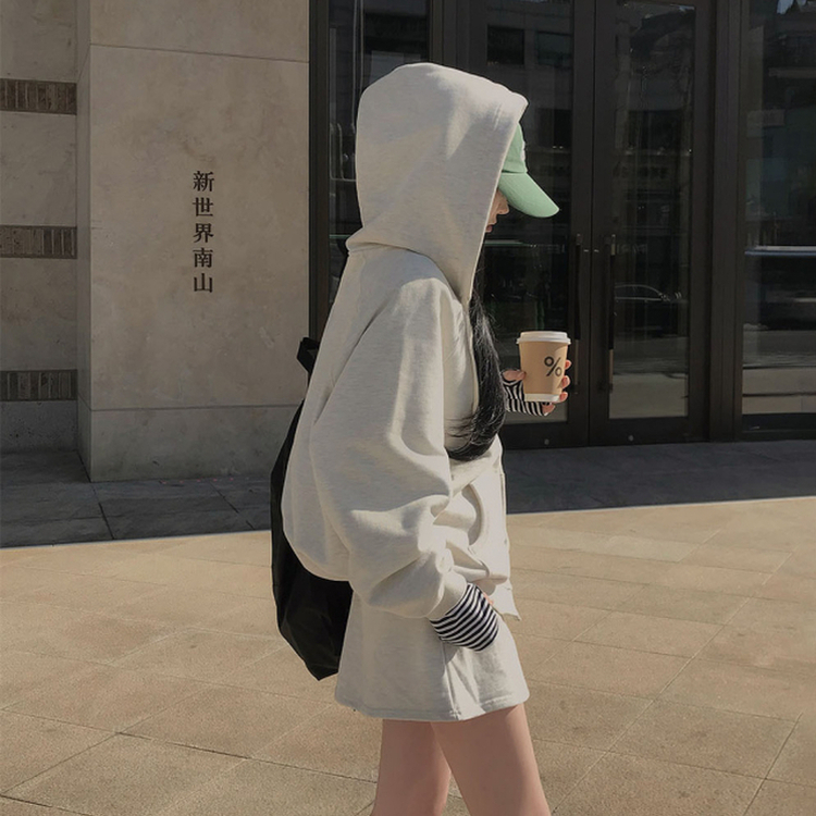 フレンチテリーフードジップアップ(5color) OATMEAL