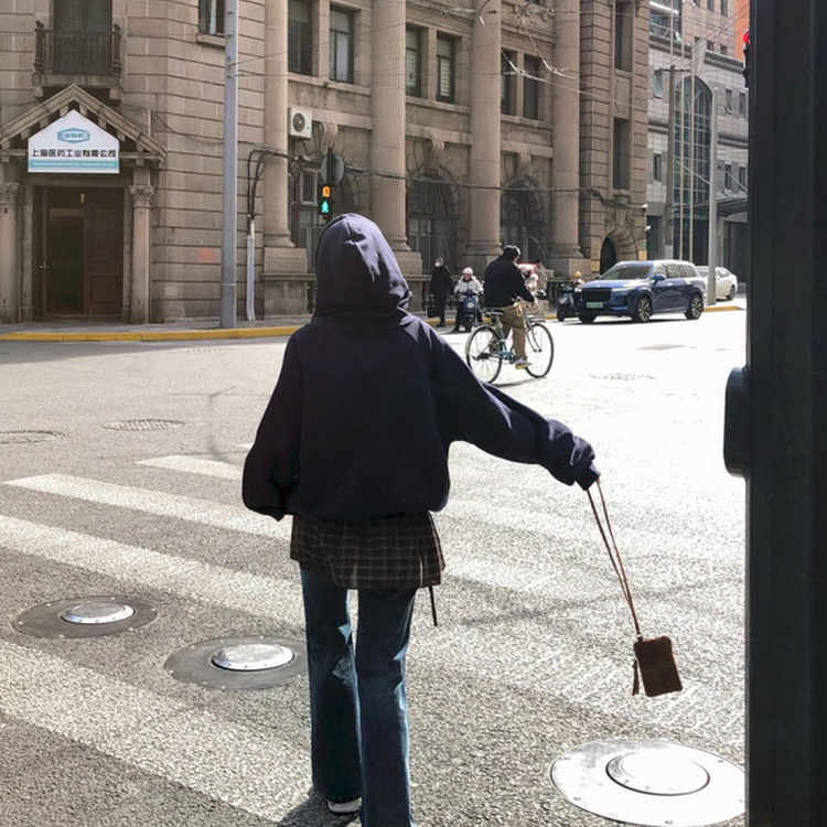 フレンチテリーフードジップアップ(5color) NAVY