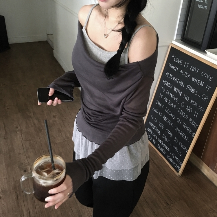 メルトシースルーオフTシャツ CHARCOAL