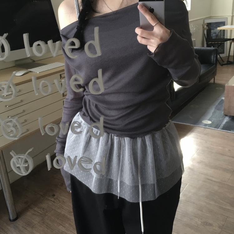 メルトシースルーオフTシャツ CHARCOAL