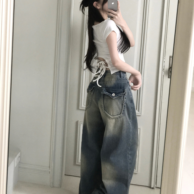 バックスリットリボンクロップ半袖Tシャツ WHITE
