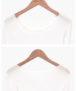 長袖Tシャツ フリルレイヤードテンセル長袖Tシャツ