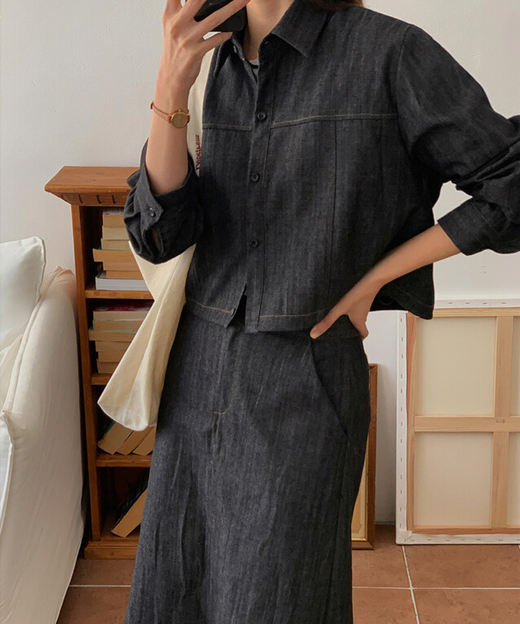 【SET】トムポートデニムセット BLACK DENIM