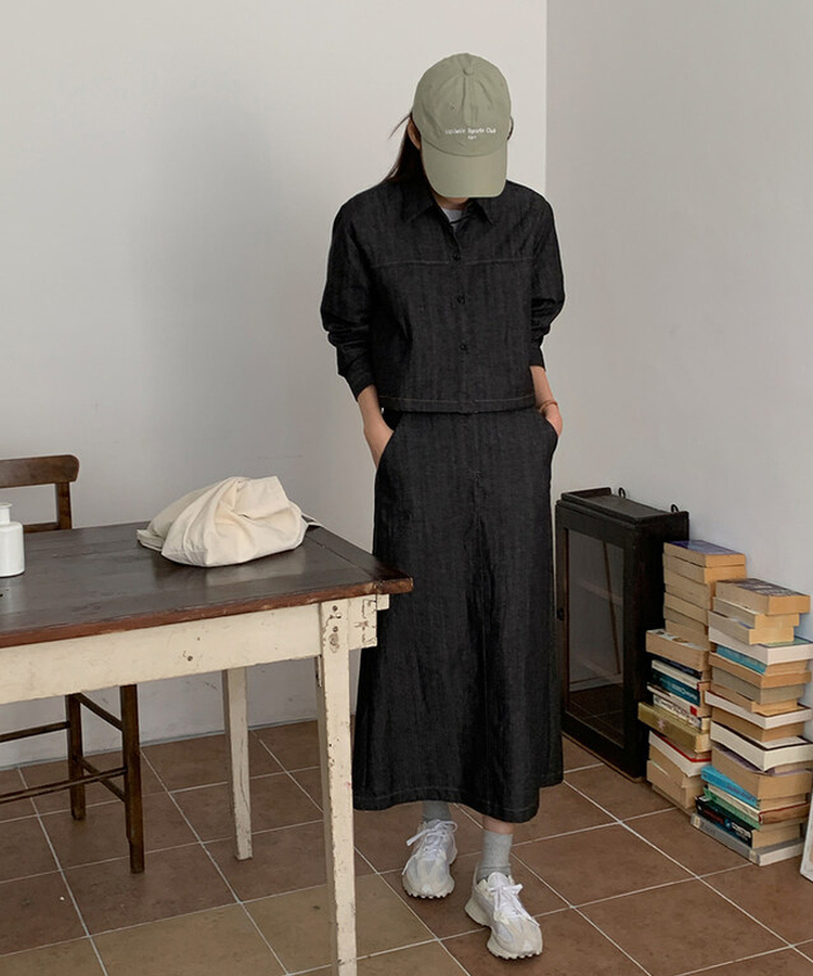 【SET】トムポートデニムセット BLACK DENIM