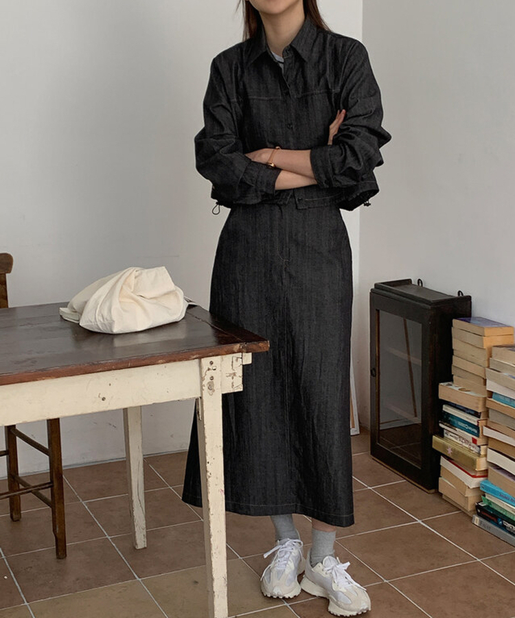 【SET】トムポートデニムセット BLACK DENIM