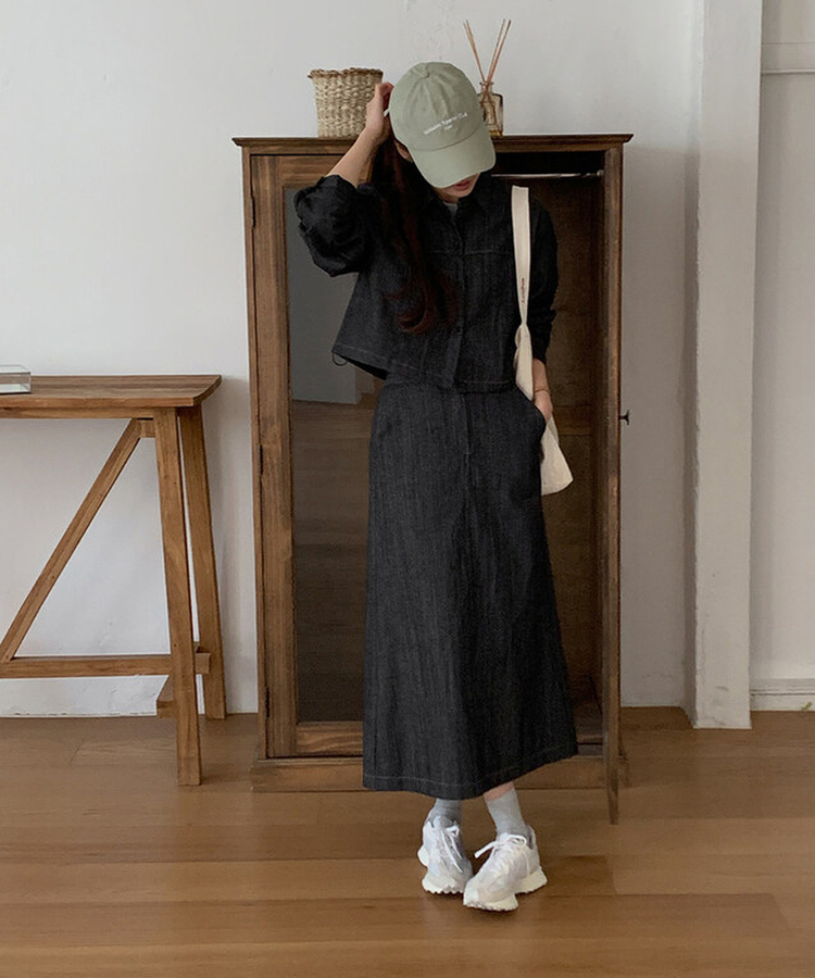 【SET】トムポートデニムセット BLACK DENIM