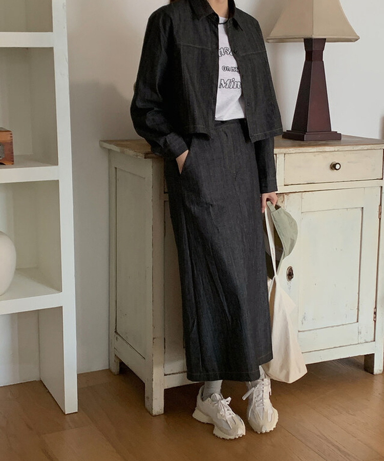 【SET】トムポートデニムセット BLACK DENIM