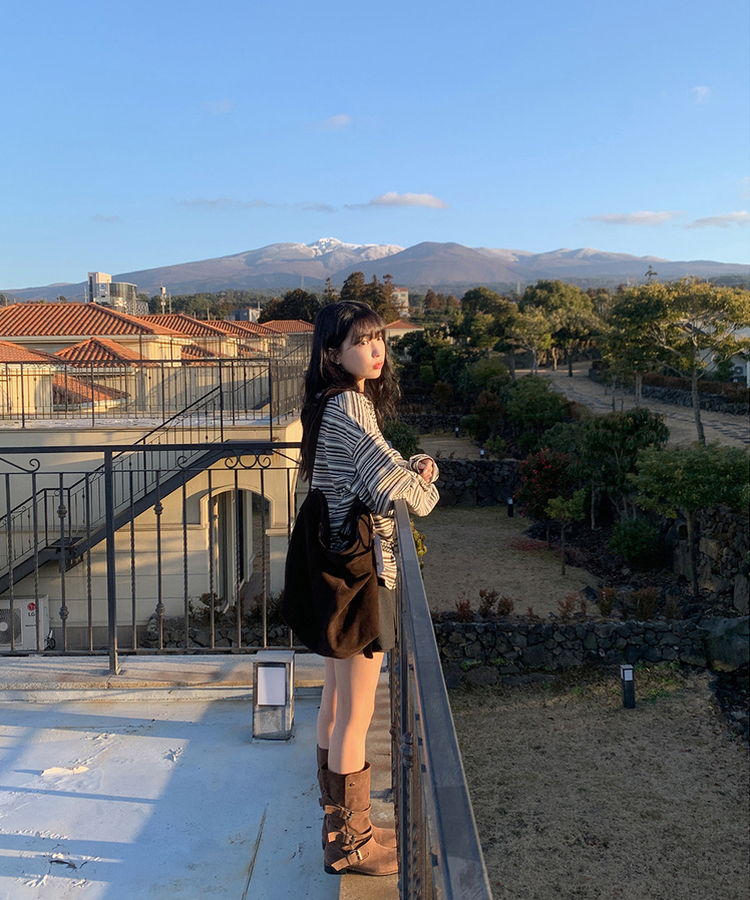 ボヘムバックルスエードブーツ DARK BROWN