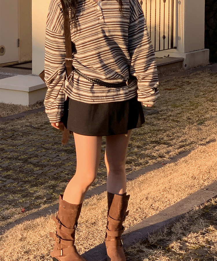 ボヘムバックルスエードブーツ DARK BROWN