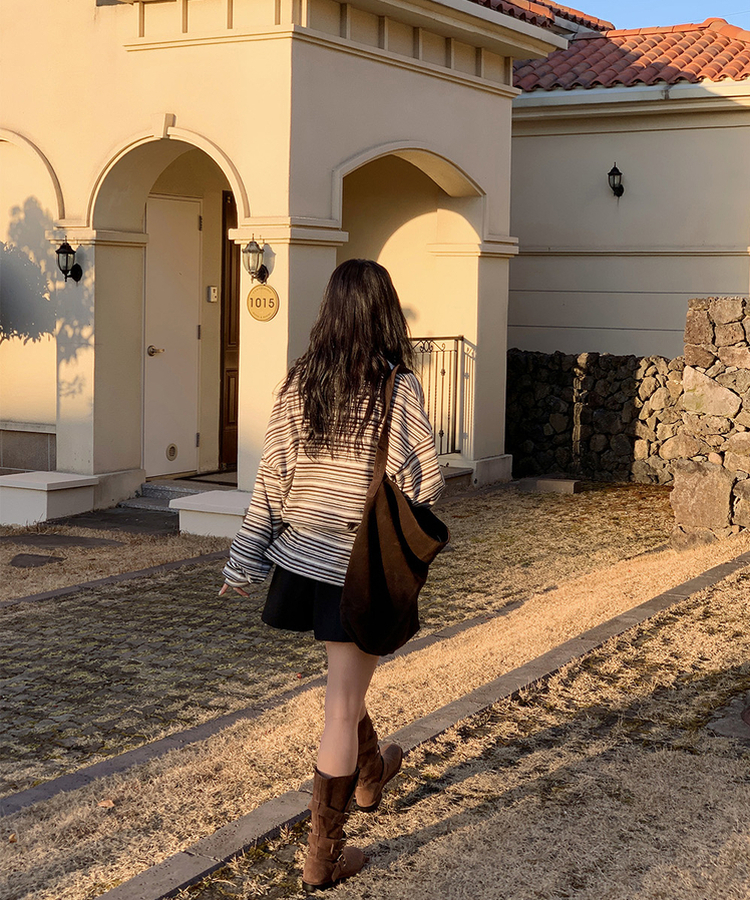 ボヘムバックルスエードブーツ DARK BROWN