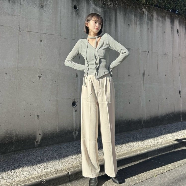 투버튼 와이드 슬랙스