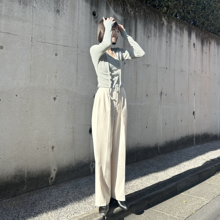 투버튼 와이드 슬랙스