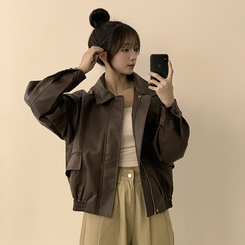 ビンテージルーズレザージャケット CHESTNUT BROWN