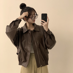 ビンテージルーズレザージャケット CHESTNUT BROWN