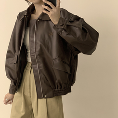 ビンテージルーズレザージャケット CHESTNUT BROWN