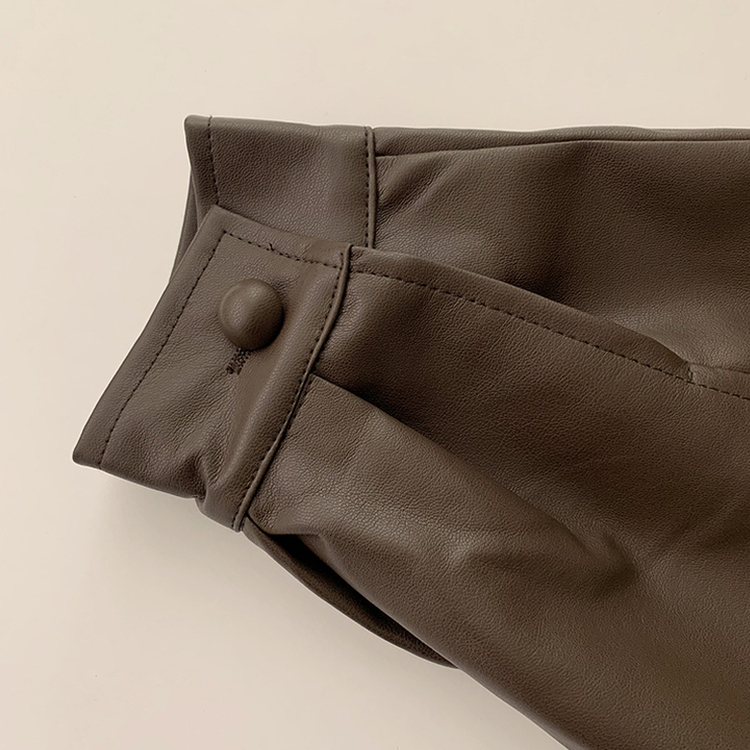 빈티지무드 듬뿍 투유 오버핏 긴팔 레더 자켓 루즈핏 자수 봄 아우터 박시핏 카라 포켓 봄옷 점퍼 2color