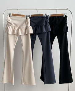 フリルAラインブーツカットスカートパンツ