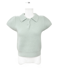 キラアンゴラカラー半袖ニット