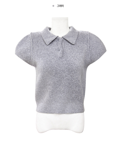 キラアンゴラカラー半袖ニット