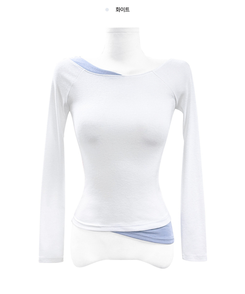 アンバランスバイカラーオフTシャツ