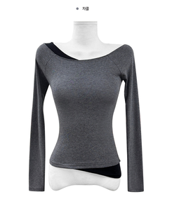 アンバランスバイカラーオフTシャツ