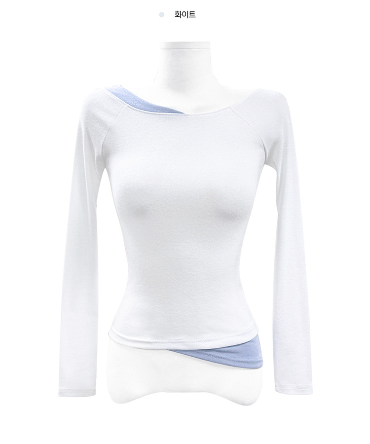 アンバランスバイカラーオフTシャツ