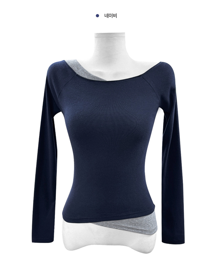 アンバランスバイカラーオフTシャツ