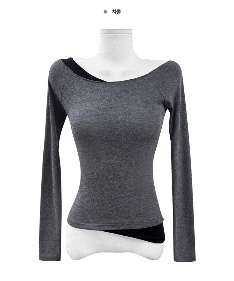 アンバランスバイカラーオフTシャツ