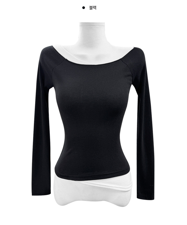 アンバランスバイカラーオフTシャツ