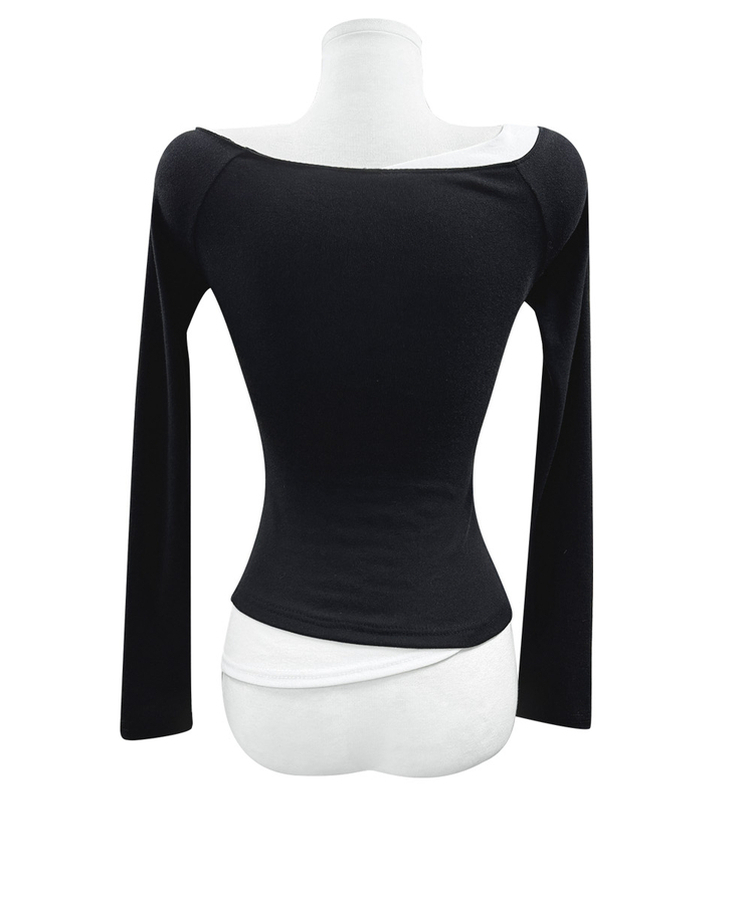 アンバランスバイカラーオフTシャツ