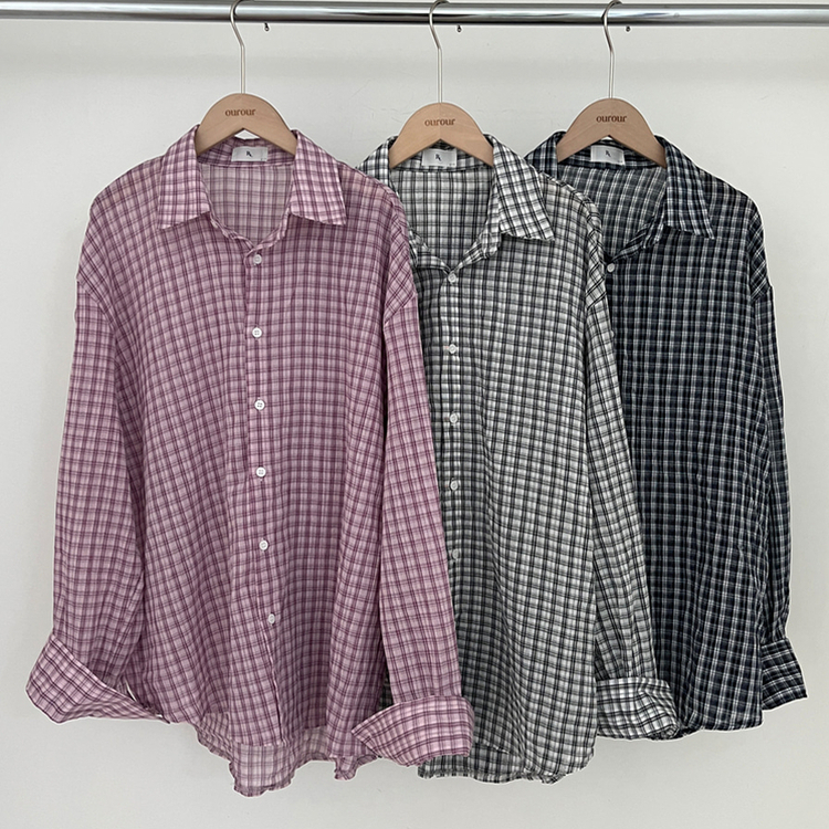 바바 루즈핏 체크 셔츠