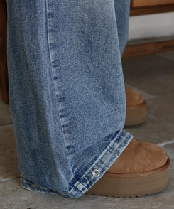 デニム 【丈別】スナップウォッシングデニムパンツ LIGHT DENIM