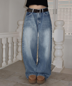 デニム 【丈別】スナップウォッシングデニムパンツ LIGHT DENIM