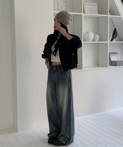 デニム 【丈別】スナップウォッシングデニムパンツ VINTAGE BLUE